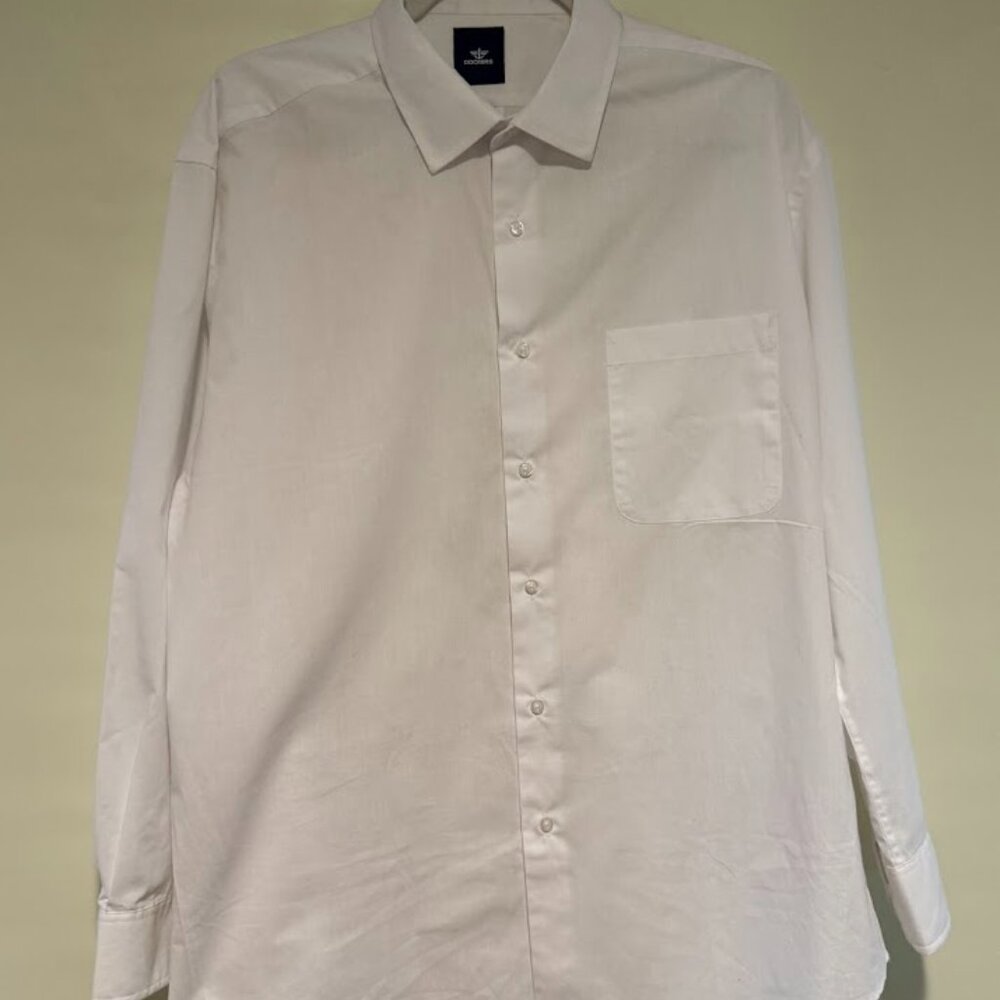 Dockers White Long Sleeve Button Up Shirt, Size LG